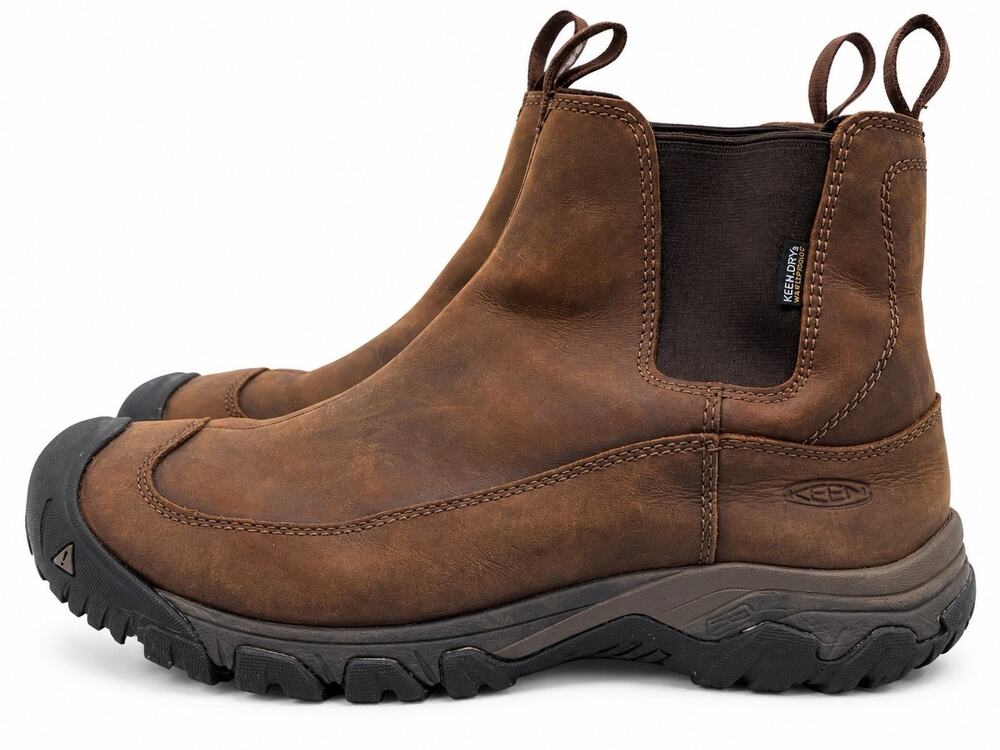 KEEN Anchorage III Chelsea Boots Mens 10 Brown Waterproof Leather Insulated